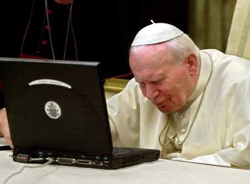 Jan Paweł II wysyła przez internet adhortację Ecclesia in Oceania 22.11.2001 r.