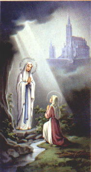 Maryja Niepokalana objawia si� �w. Bernardecie w Lourdes