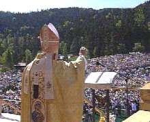 �w. Jan Pawe� II podczas Mszy �w. beatyfikacyjnej, Zakopane, 6 czerwca 1997 r.