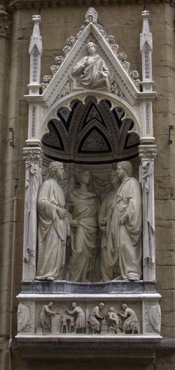 Posągi Świętych Czterech Koronowanych na murach kościoła San Michele we Florencji Posągi Świętych Czterech Koronowanych na murach kościoła San Michele we Florencji